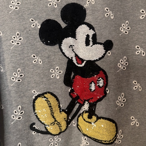 **LAST CALL** MARC JACOBS EUC Sequin Mickey Mouse Sweater in Grey Size M - Picture 3 of 9